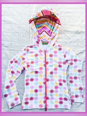 Oilily Girls Multicolor Daisy Zip Hoodie Jacket 128 8 Dutch Designer European